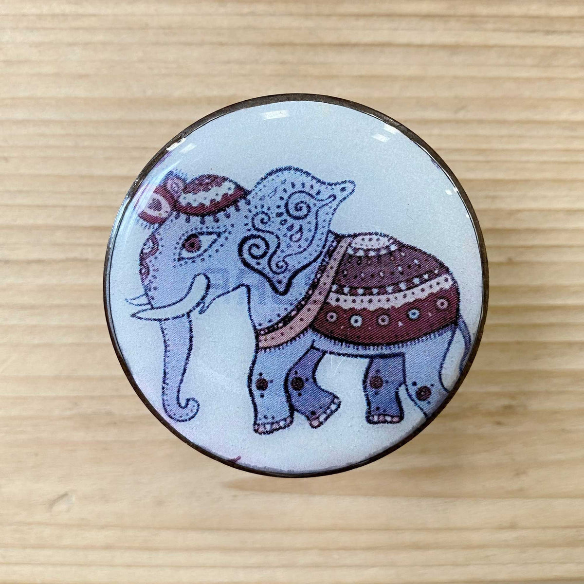 Wooden Elephant Knob - 4.5cm