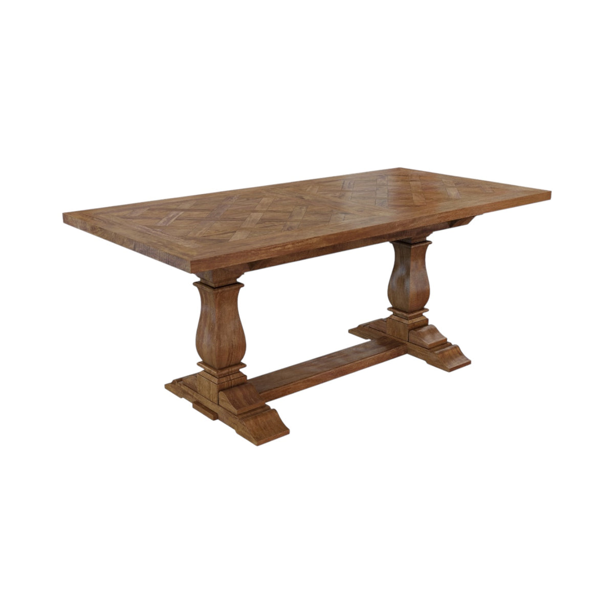 Chateau Dining Table 180cm - Mango Wood Parquetry