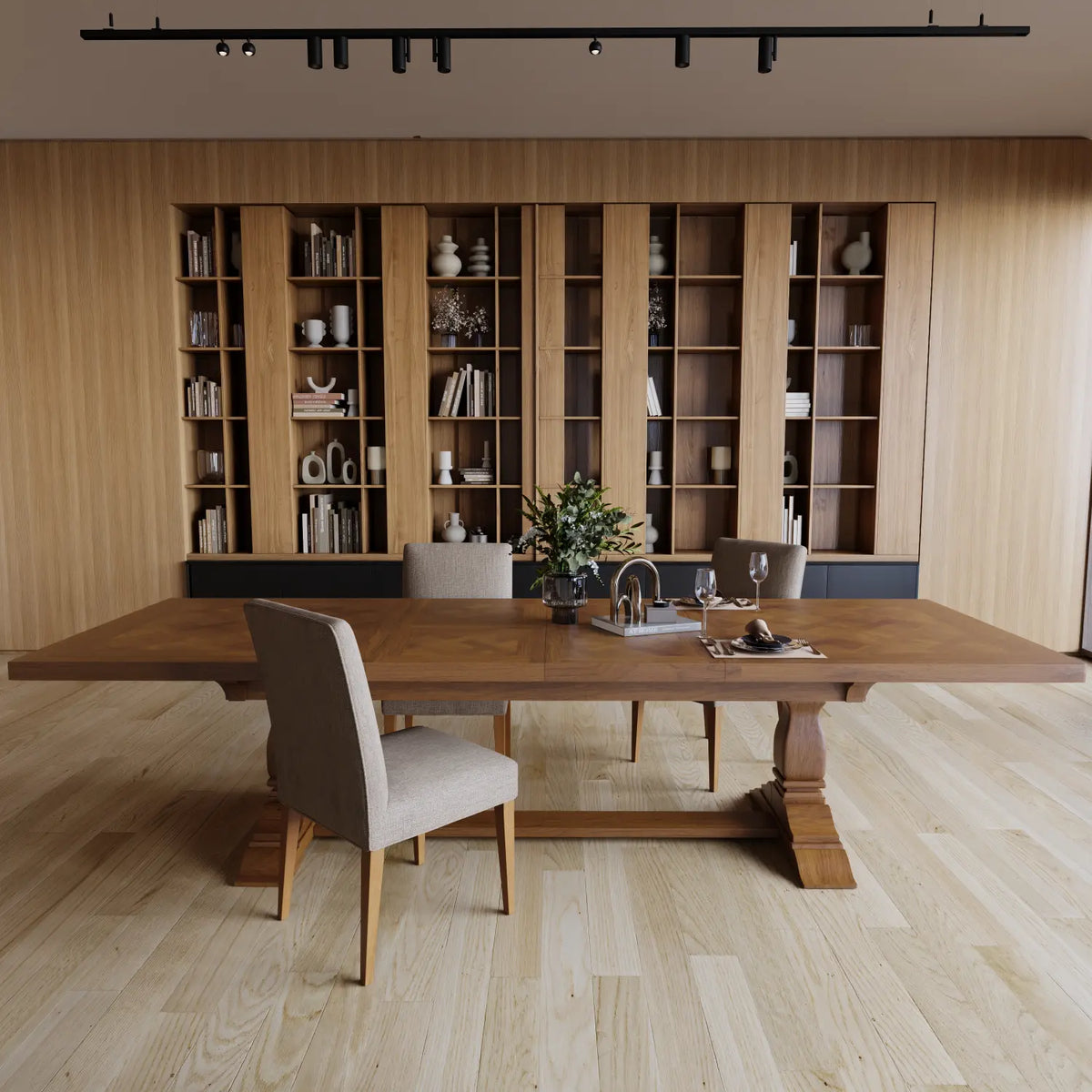 Deauville Extension Dining Table 180-280cm - Toffee Parquetry