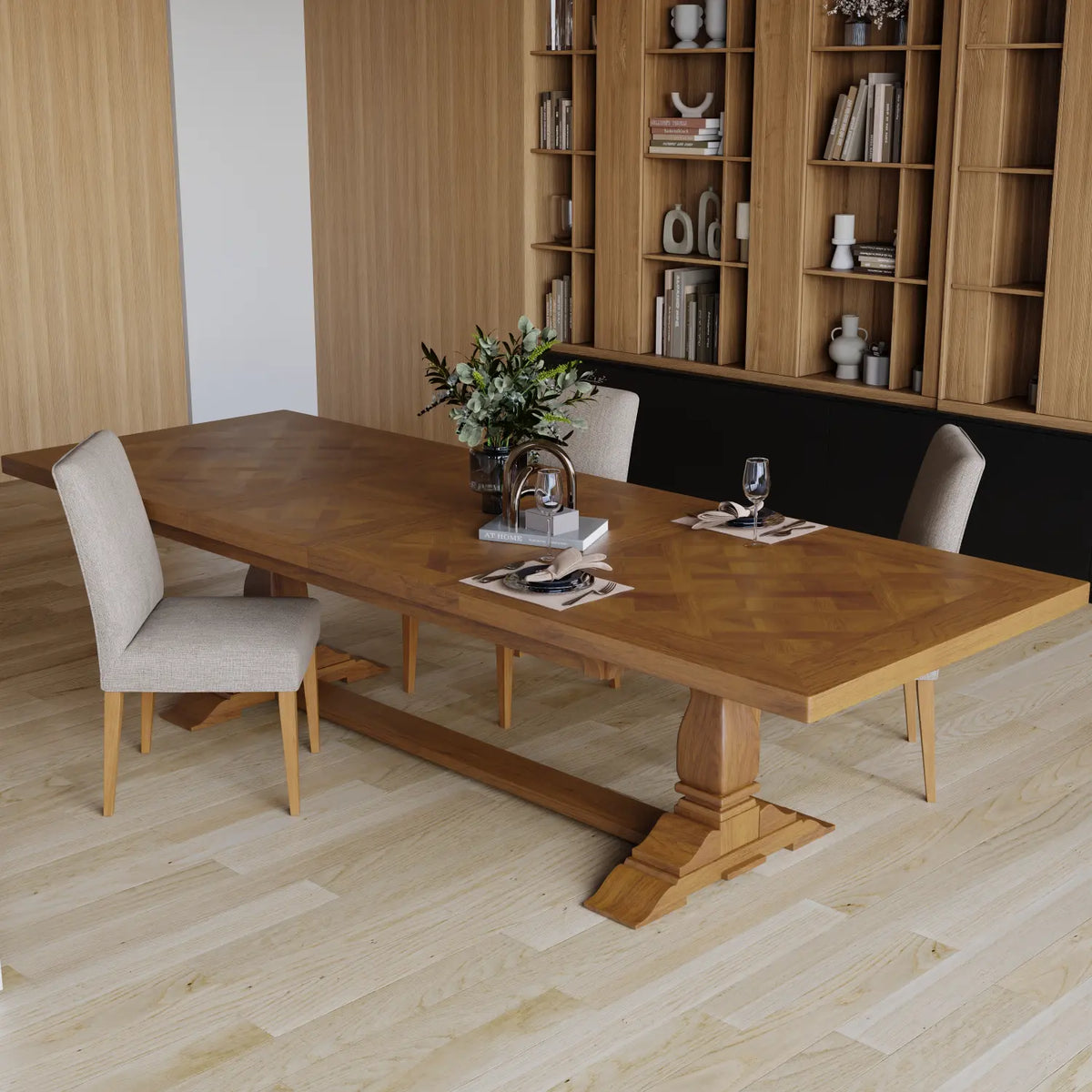 Deauville Extension Dining Table 210-310cm - Toffee Parquetry
