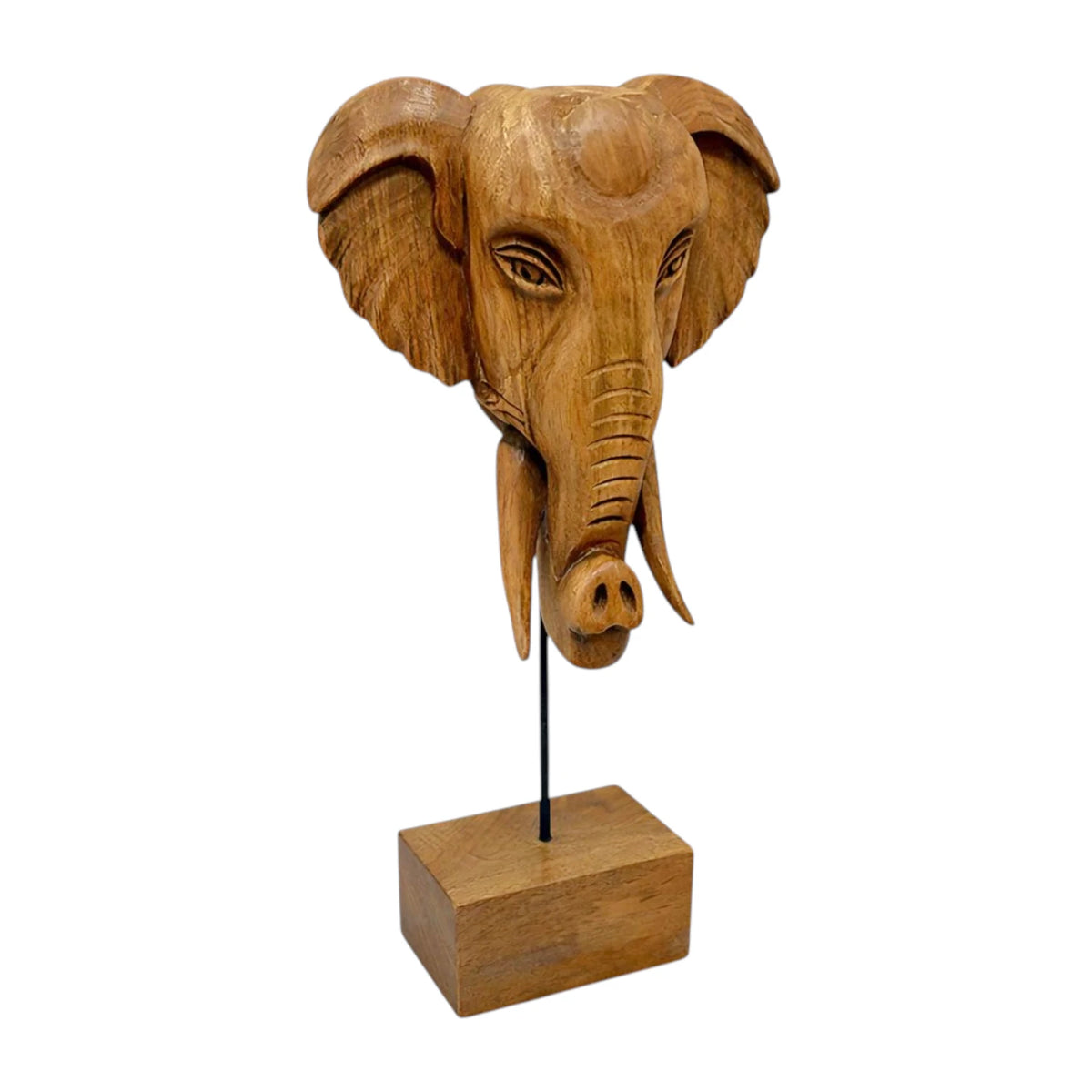 Elephant Head on Base - Natural Base