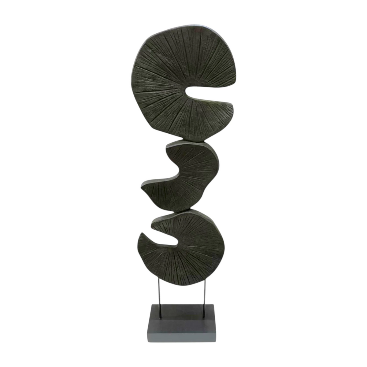 Lilypad Carving on Stand - Black