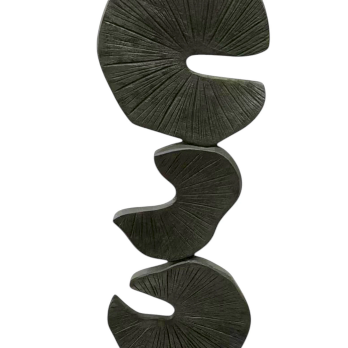 Lilypad Carving on Stand - Black