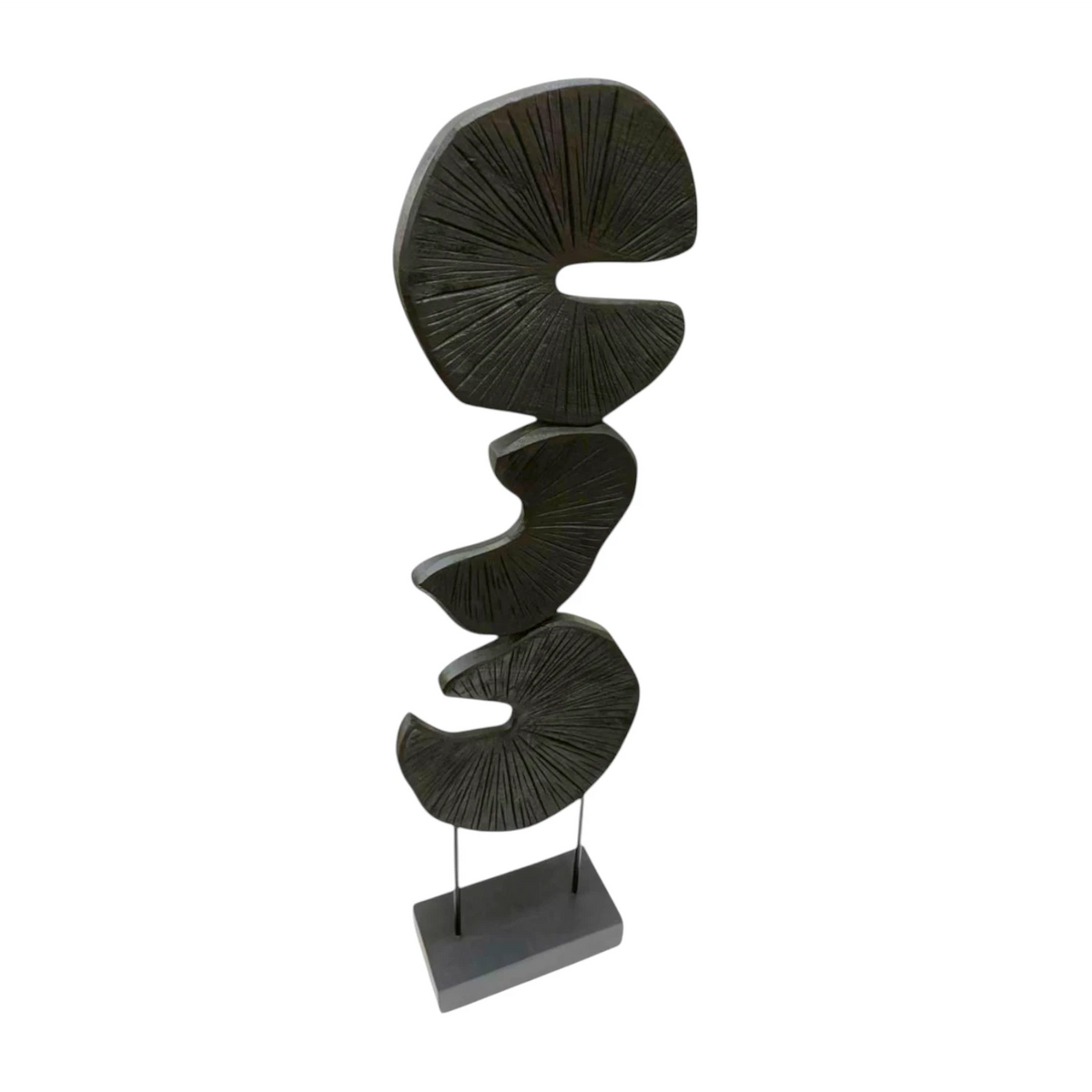 Lilypad Carving on Stand - Black