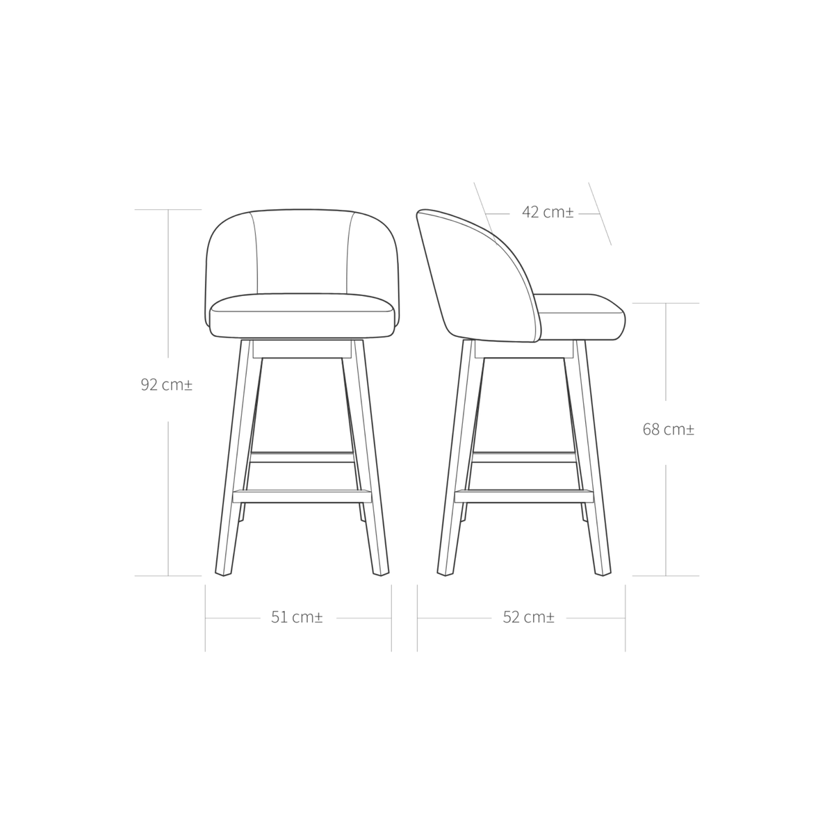 Ember Barstool - Oslo Oatmeal Leather / Honey Leg