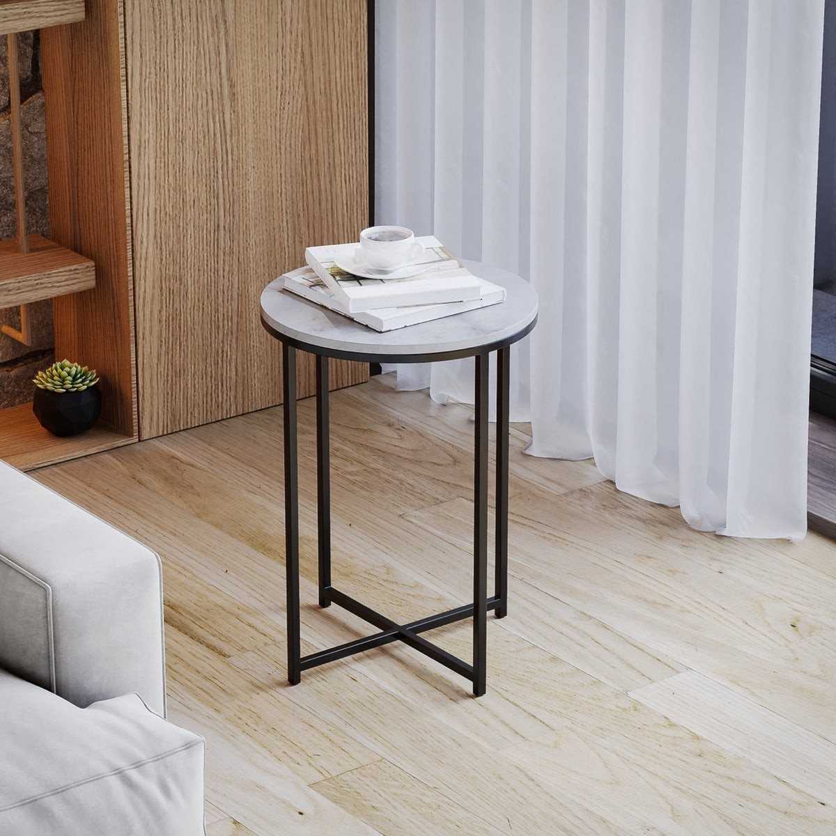 Ella Marble Side Table - Black
