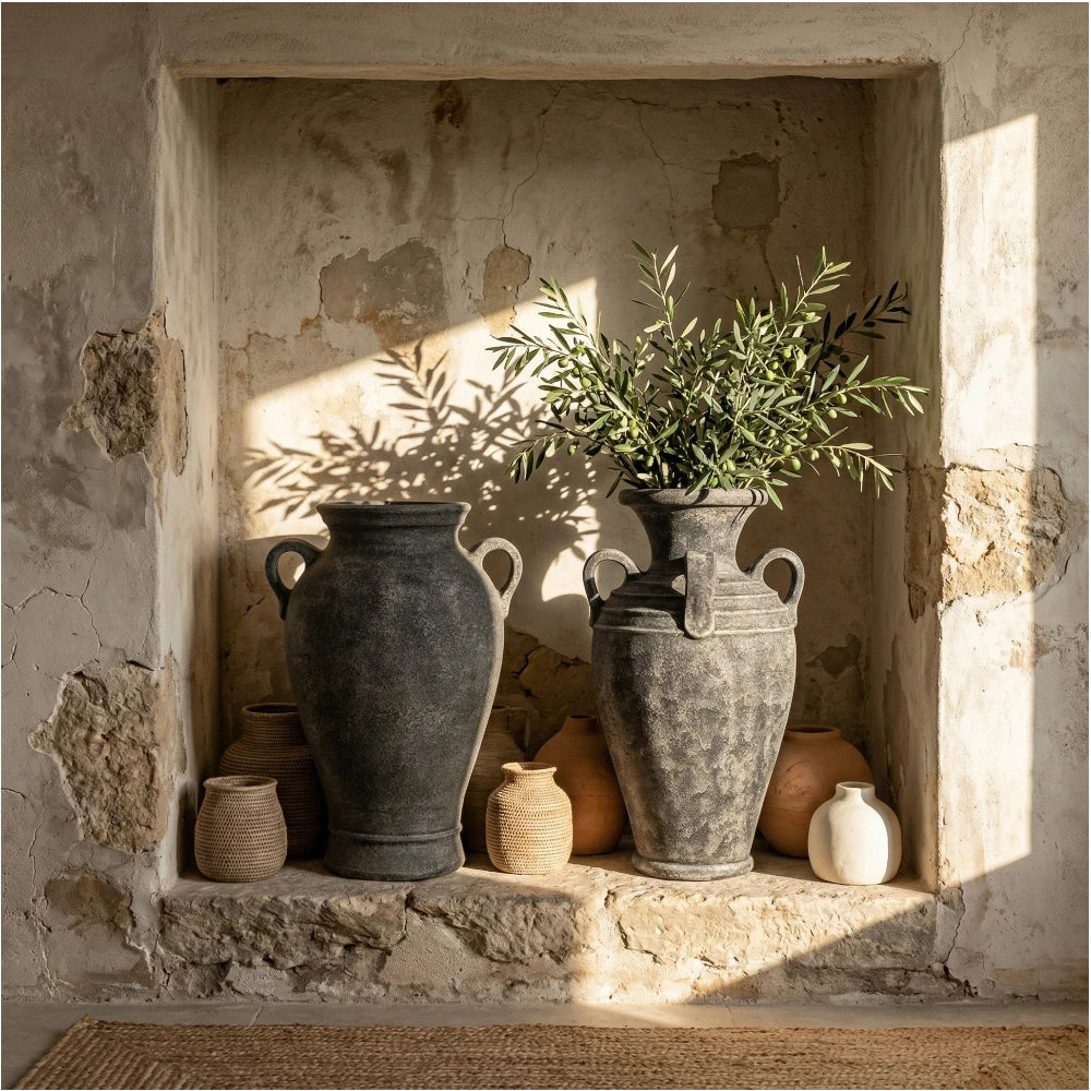 Eros Black Terracotta Urn - 60cm