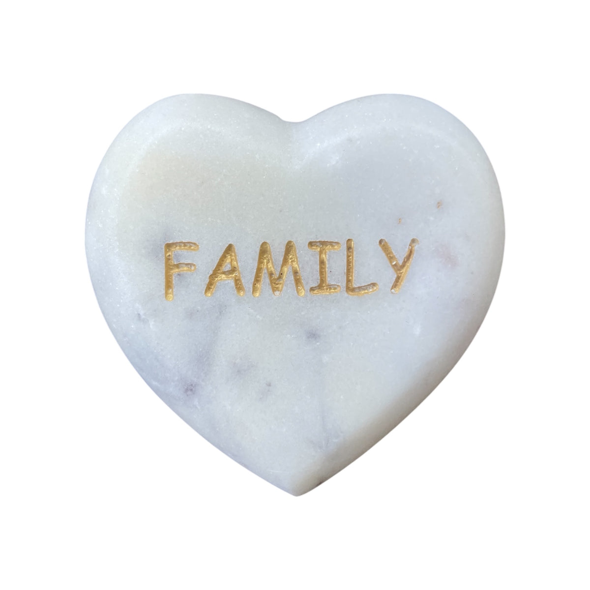 Marble Heart Paperweight Small - Family