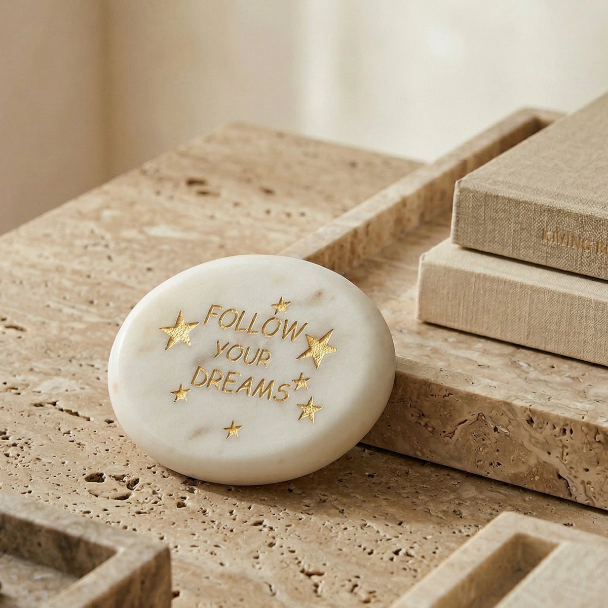 Marble Heart Paperweight - Follow Your Dreams
