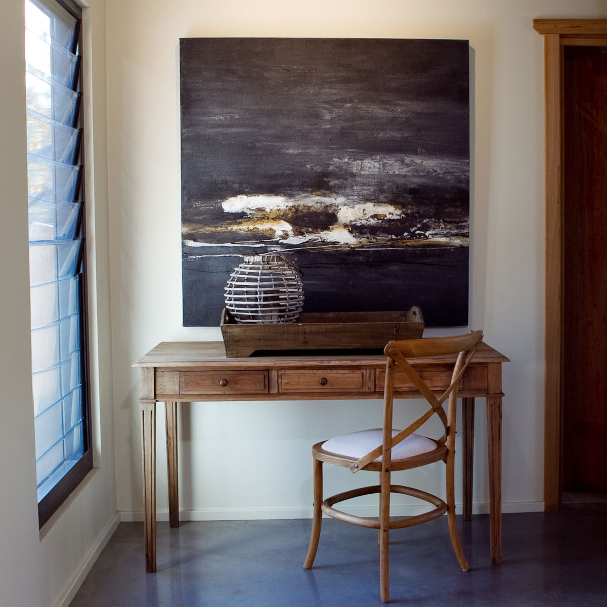 Hamptons Cafe Chair - Oak / Linen Seat