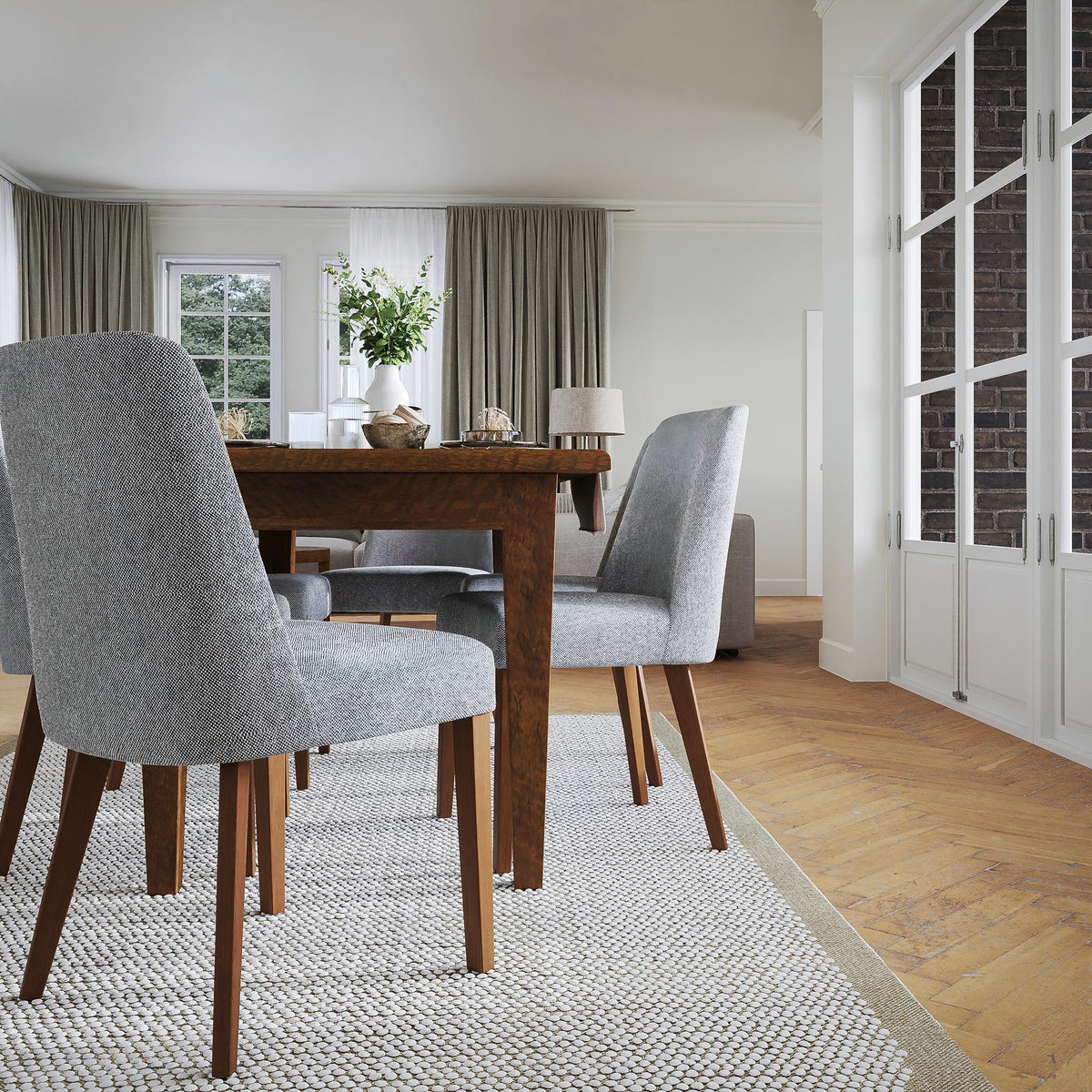 Hamilton Dining Chair - Granite / Honey Leg