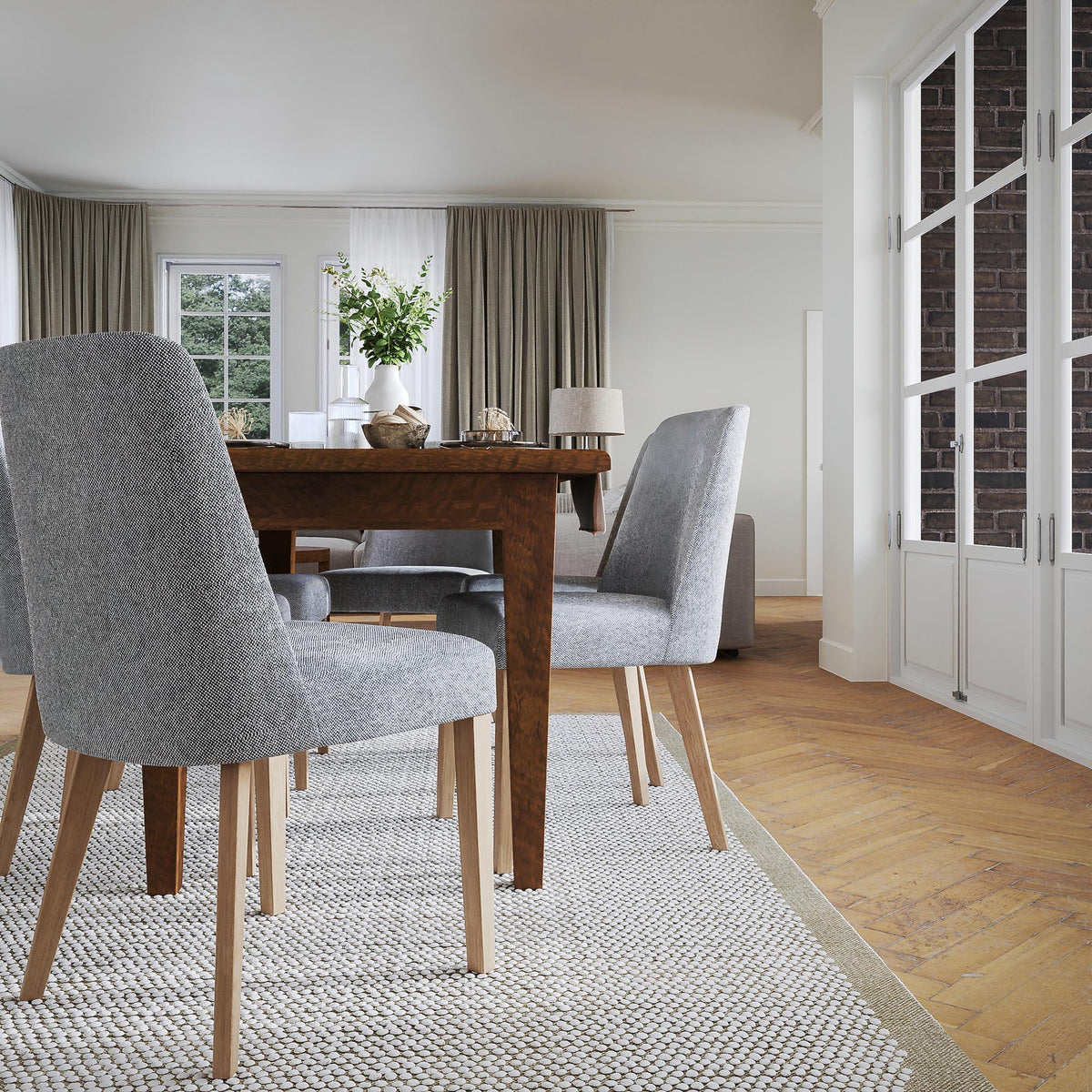 Hamilton Dining Chair - Granite / Natural Leg