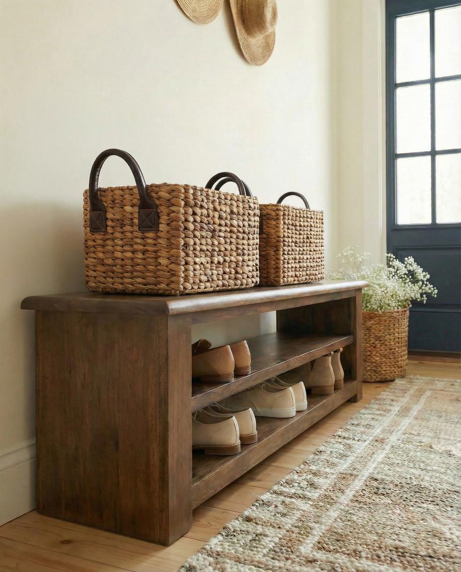Hamilton Timber Storage Bench 130cm - Mango Wood