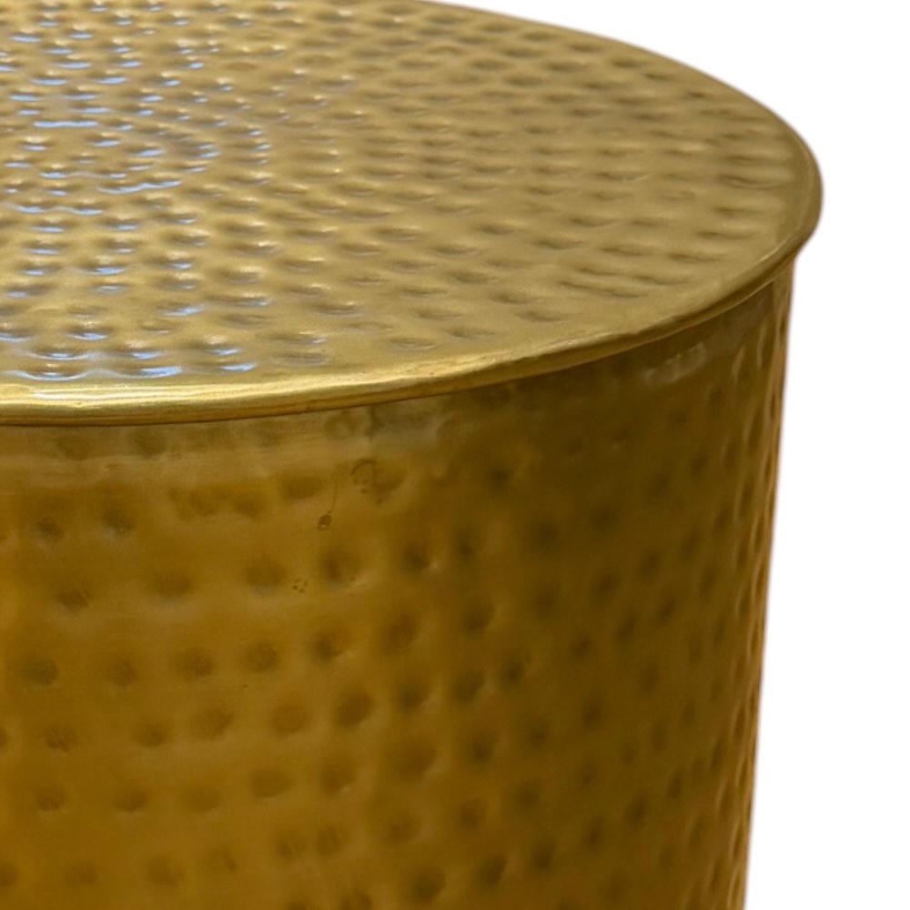 Hammered Side Table - Brass