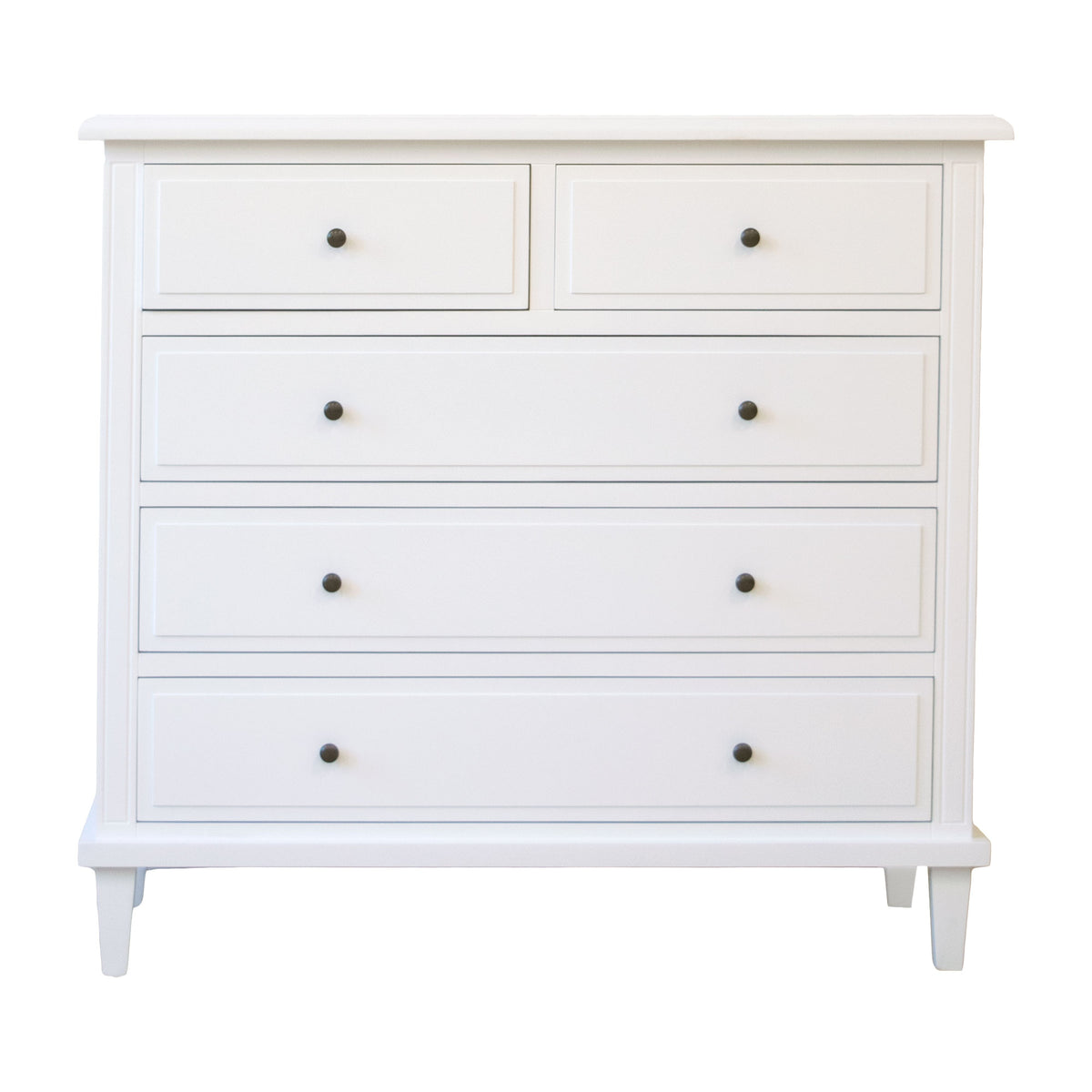 Hamptons 5 Drawer Chest - White