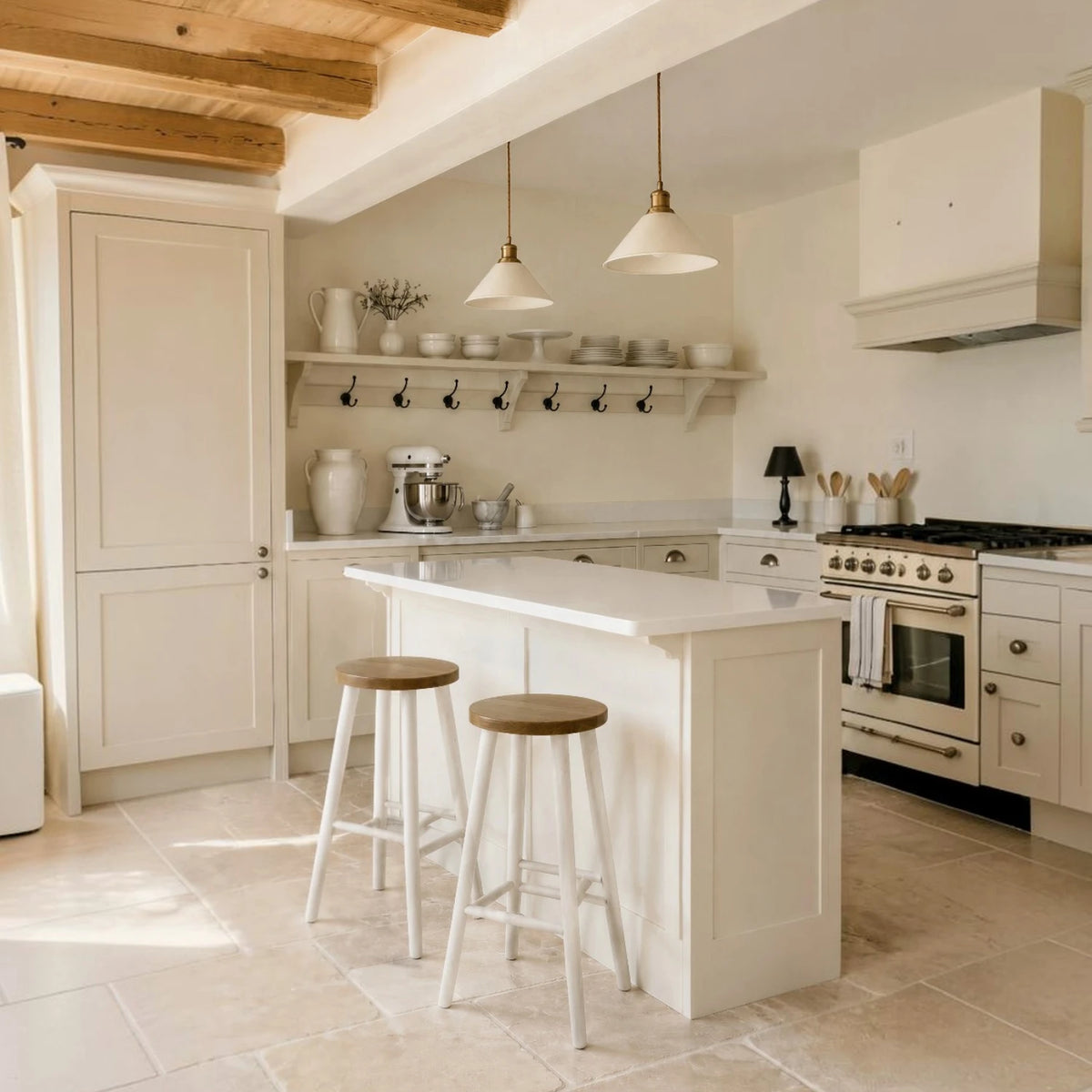 Hamptons Barstool No Back - White