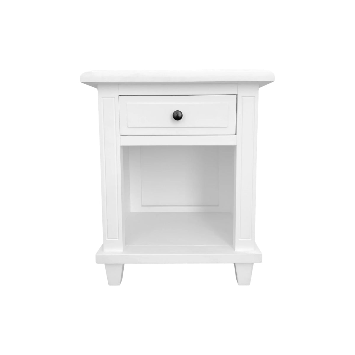 Hamptons Open Bedside Table - White