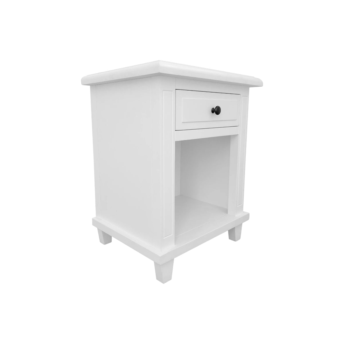 Hamptons Open Bedside Table - White