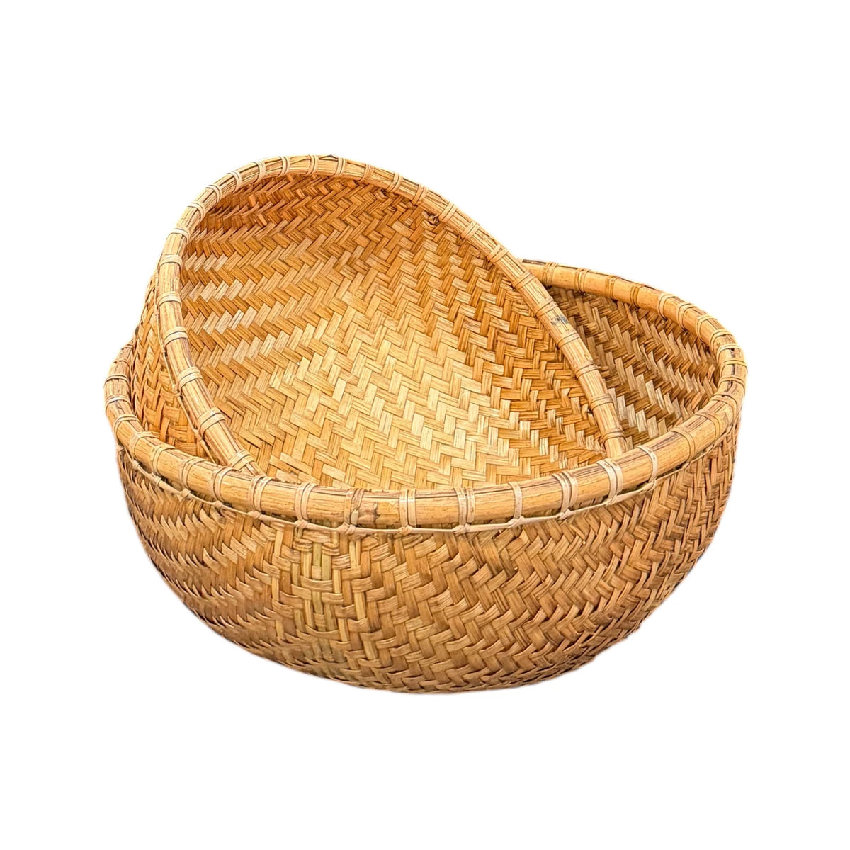 Handwoven Harvest Basket Bowl - Large