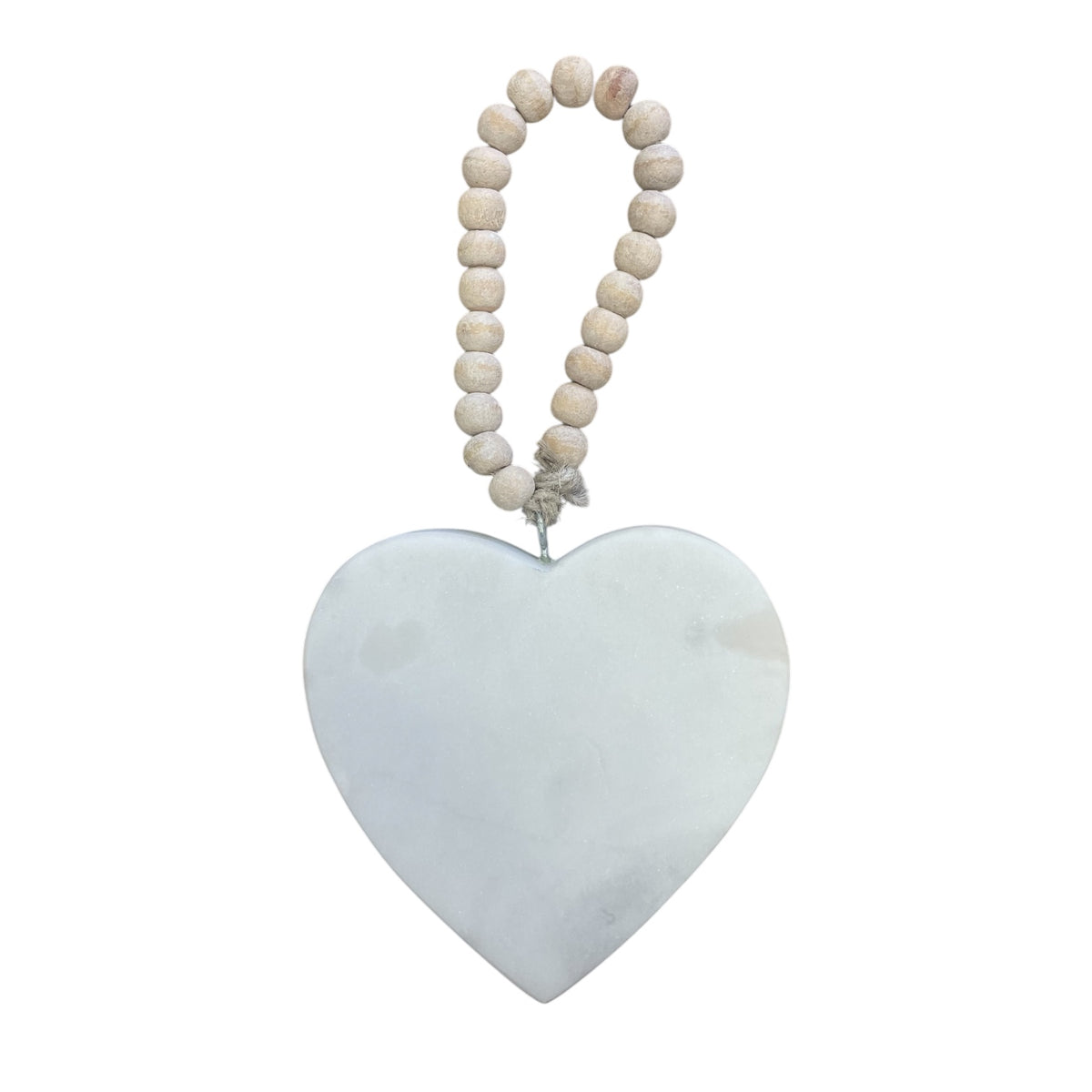 White Marble Heart on Mini Beads