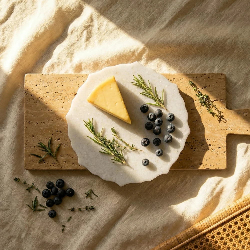 Jora Marble Lotus Platter - 30cm