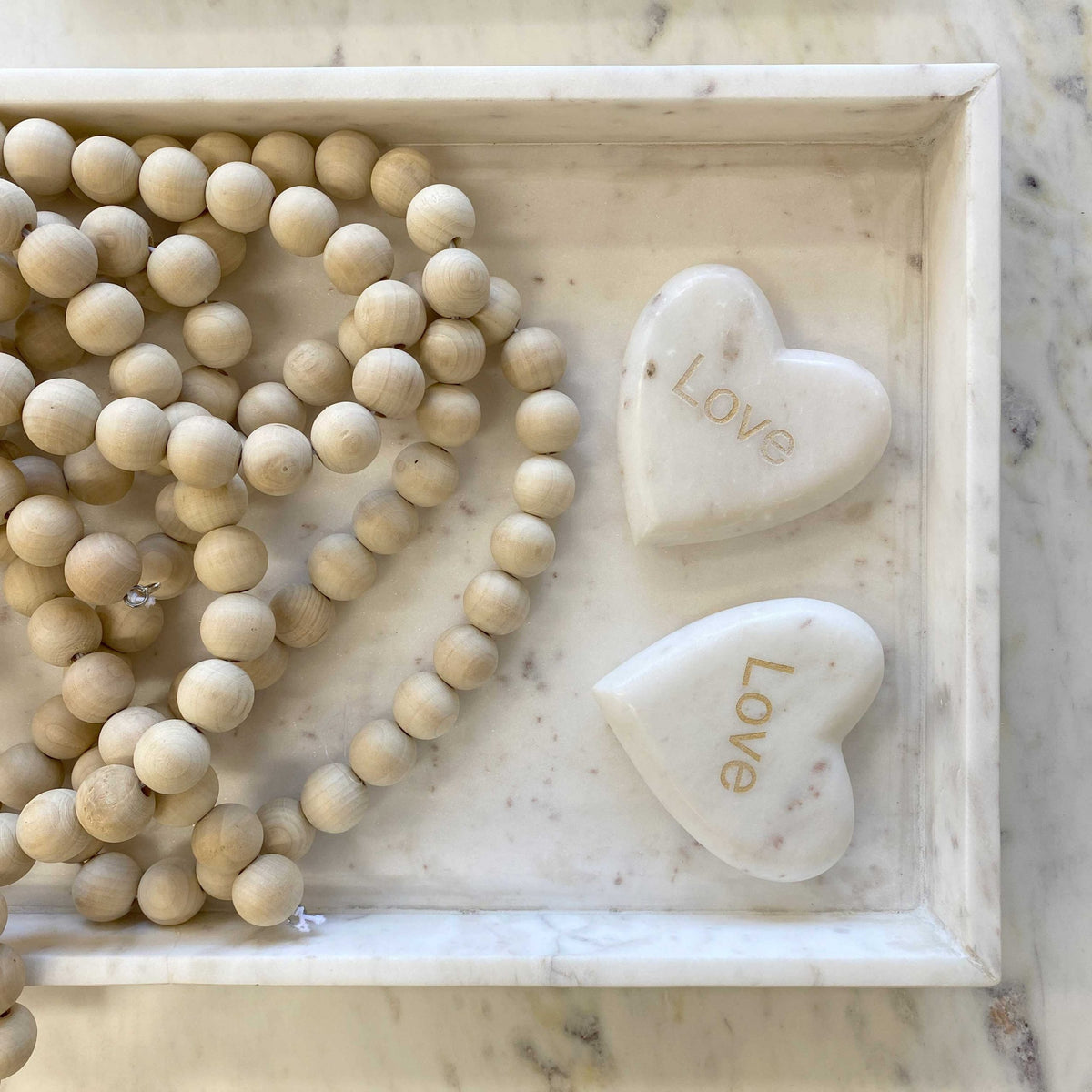 Marble Heart Paperweight Large - Love