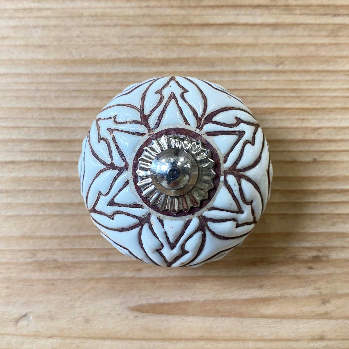Star Flower Tan Knob - 4.5cm