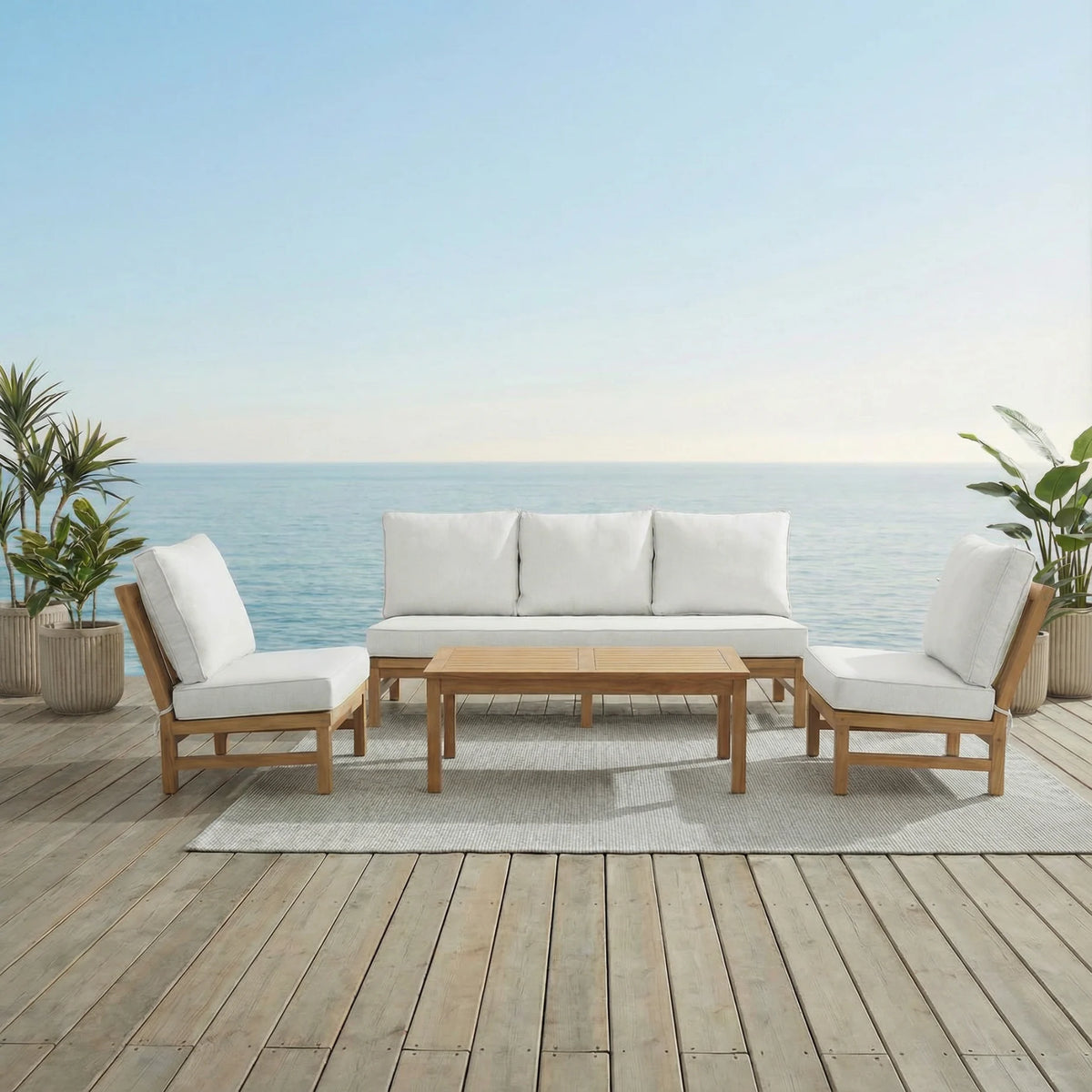 Koloa 3 Seater Lounge - Teak / Wheat