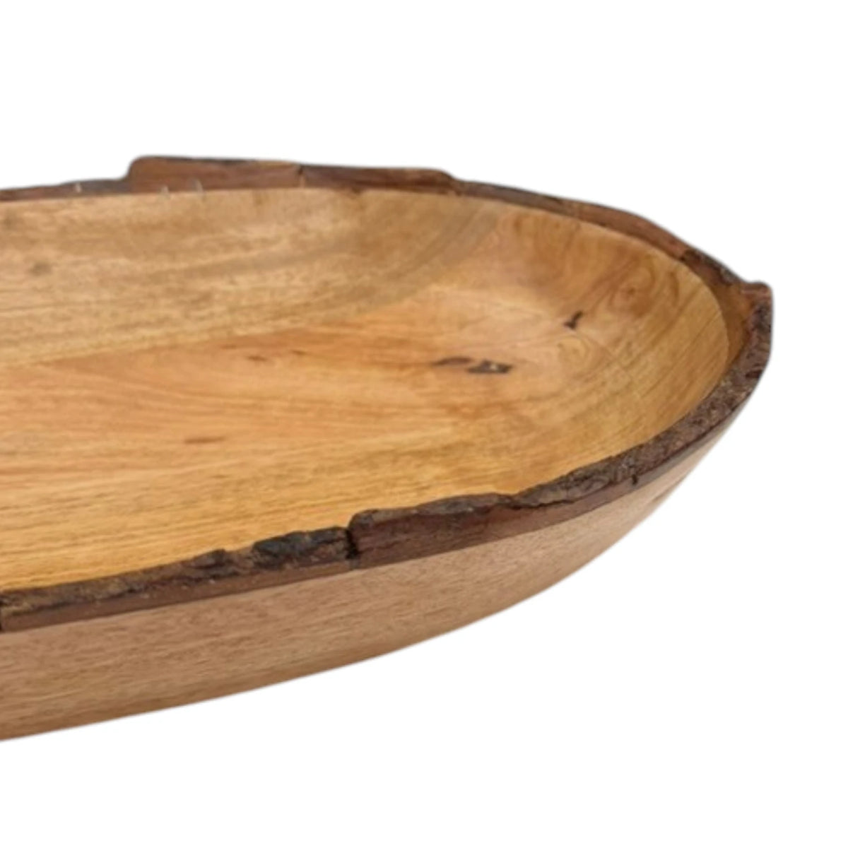 Long Wooden Bark Edge Bowl