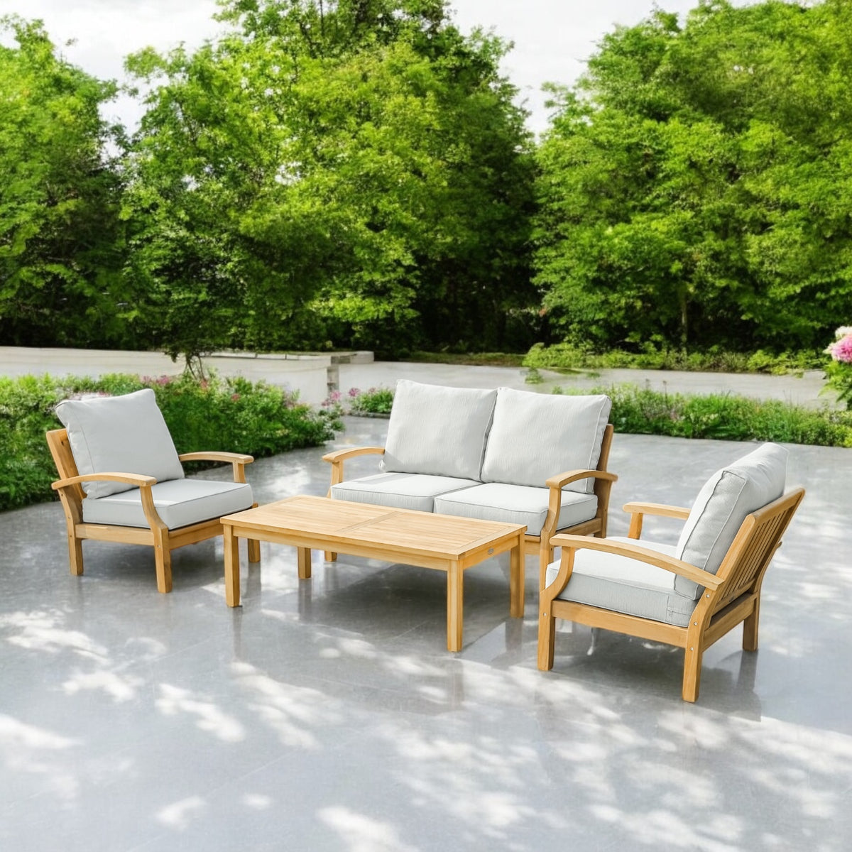 Lanai 2 Seater Outdoor Lounge - Teak / Wheat