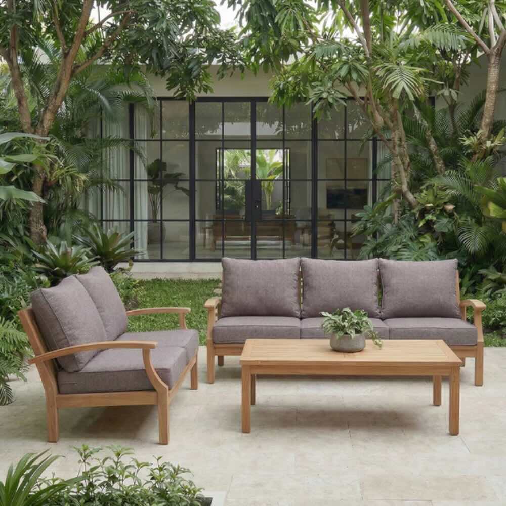 Lanai 2 Seater Outdoor Lounge - Teak / Dove
