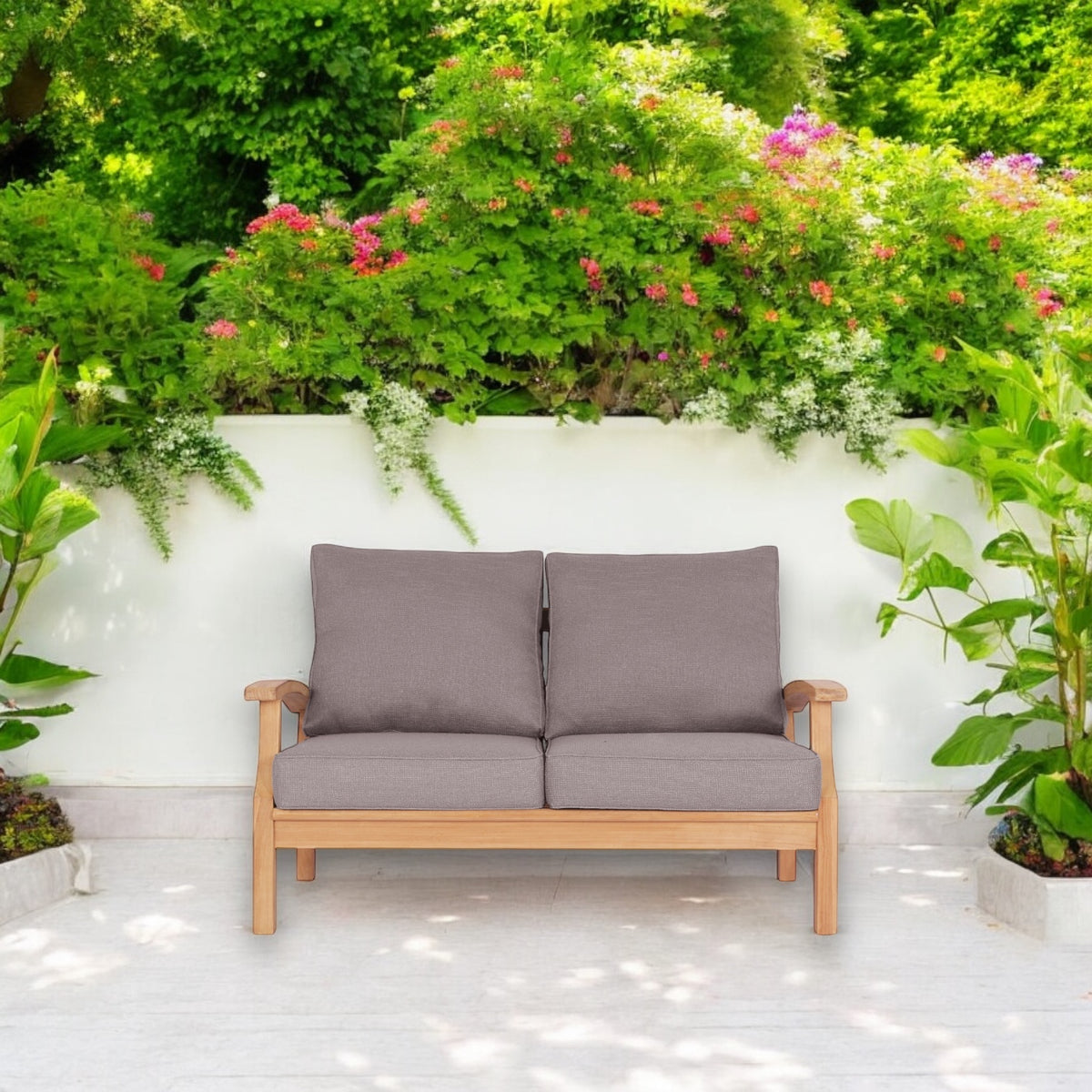 Lanai 2 Seater Outdoor Lounge - Teak / Dove