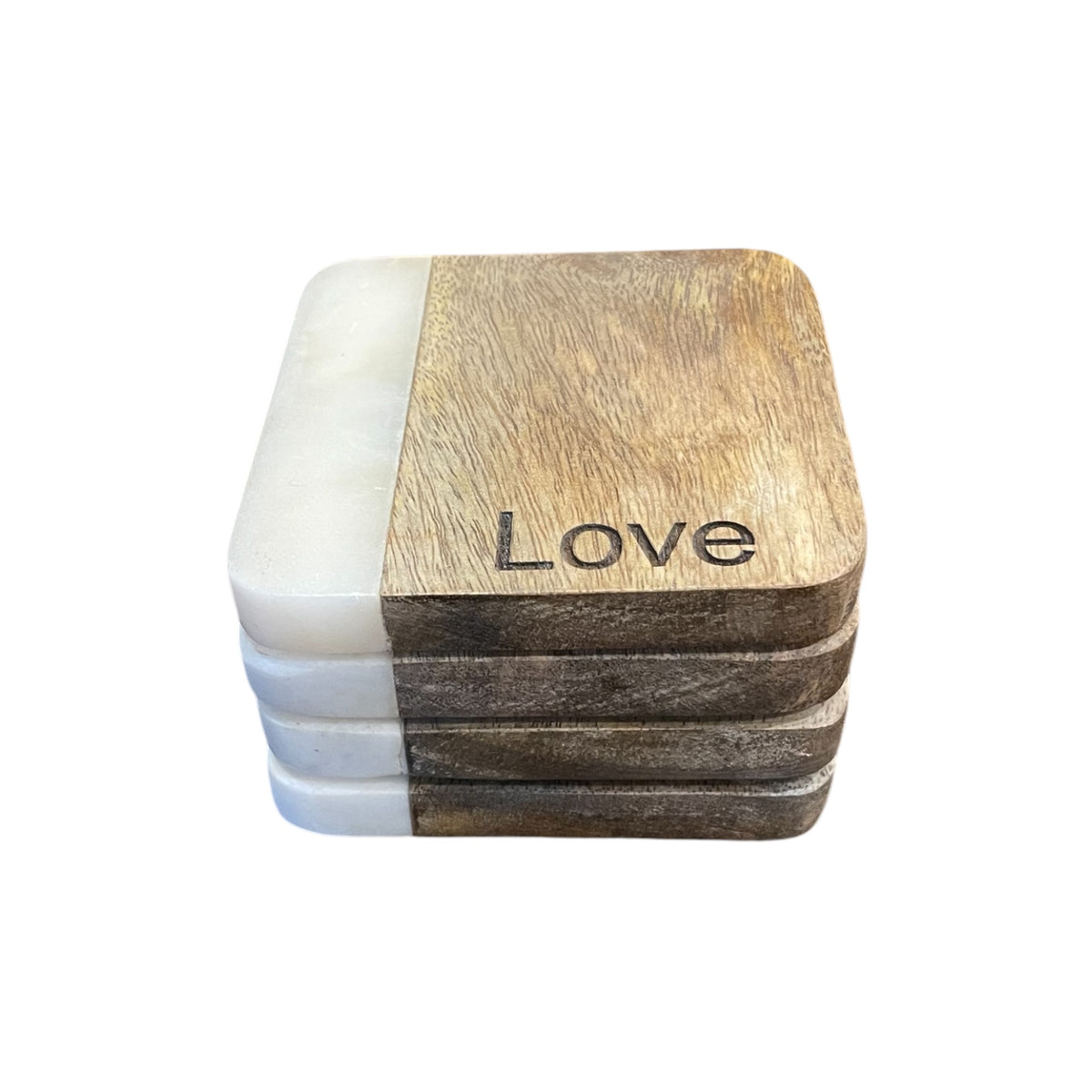 Live Love Laugh Hope Marble Coasters - Set of 4