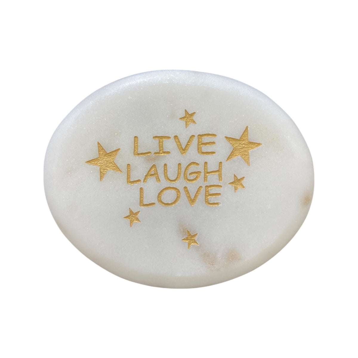 Marble Heart Paperweight - Live Laugh Love