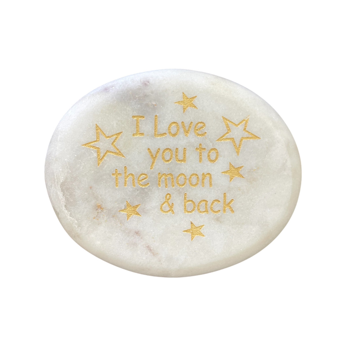 Marble Heart Paperweight - I Love You To The Moon