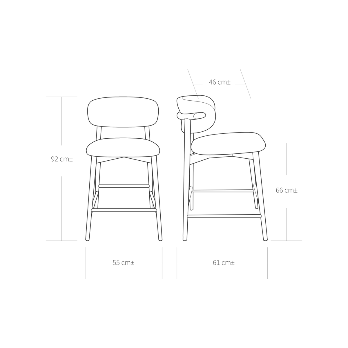 Montana Barstool - Tan / Honey Leg