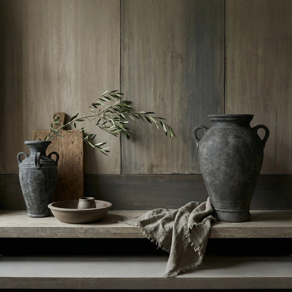 Malva Black Terracotta Urn - 60cm