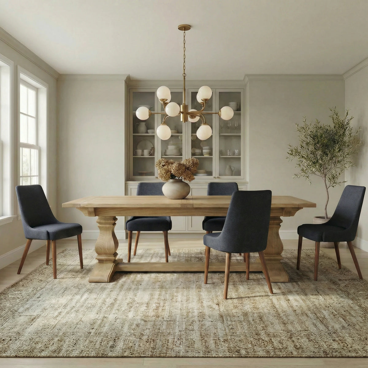 Manhattan Dining Chair - Charcoal / Honey Leg