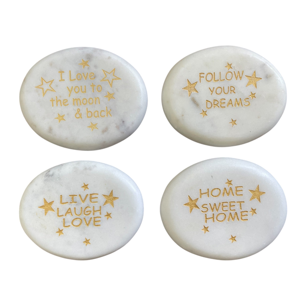 Marble Heart Paperweight - I Love You To The Moon