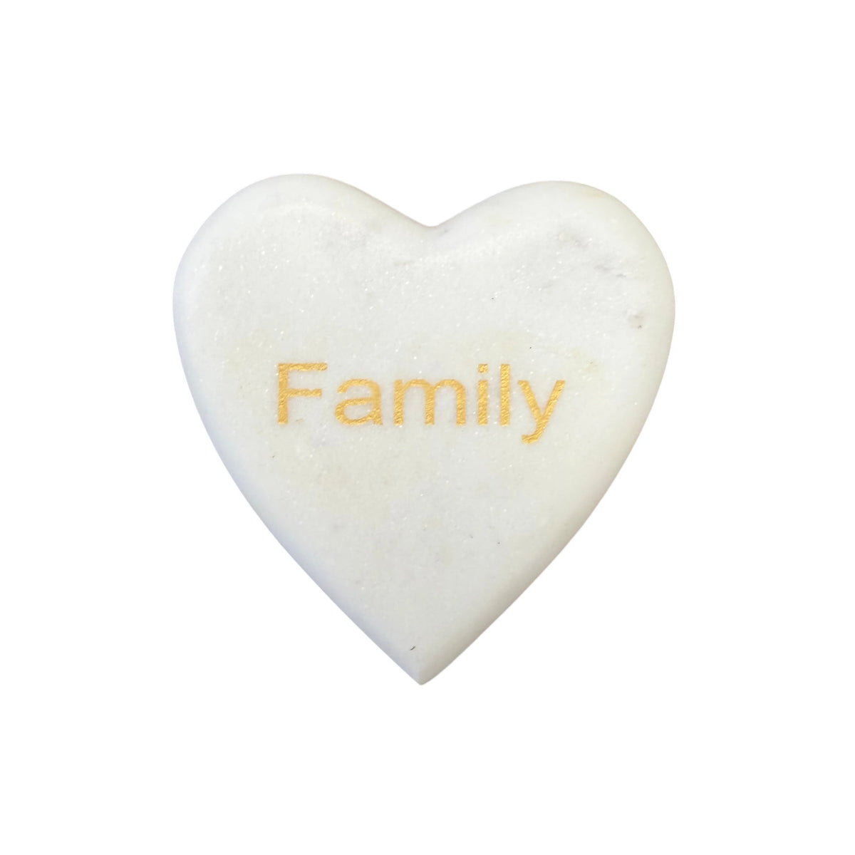 Marble Heart Paperweight Large - Family