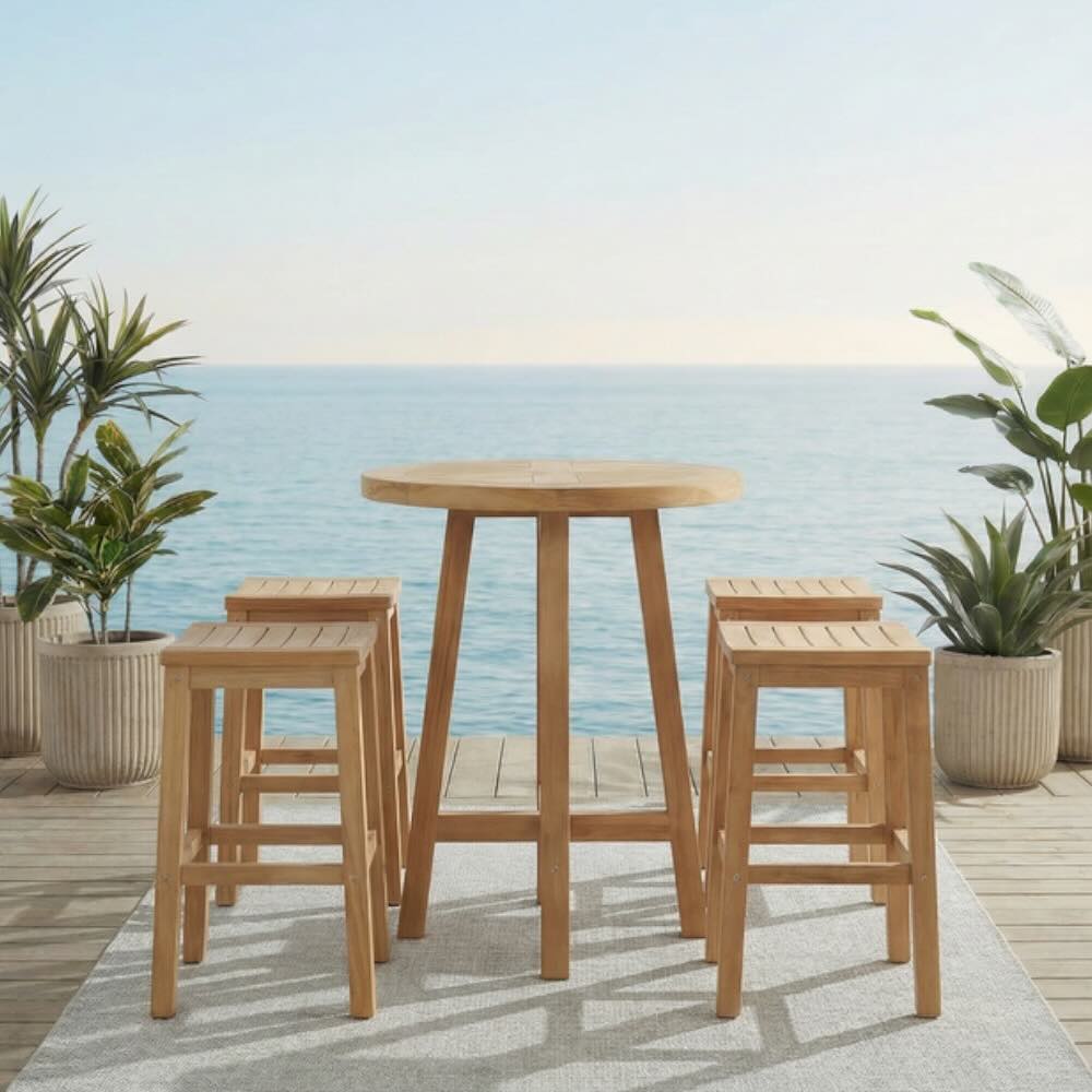 Maui Round Bar Table 80cm - Teak