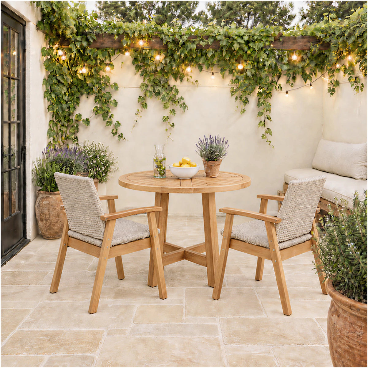 Maui Round Dining Table 100cm - Teak