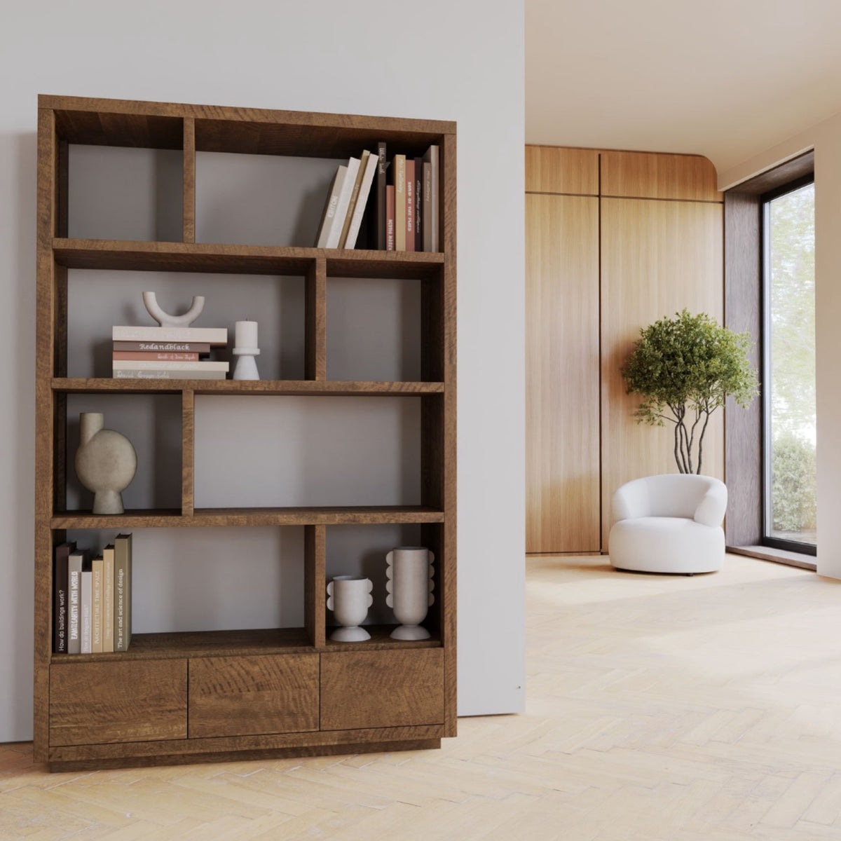 Montana Display Bookcase 190cm - Mango Wood