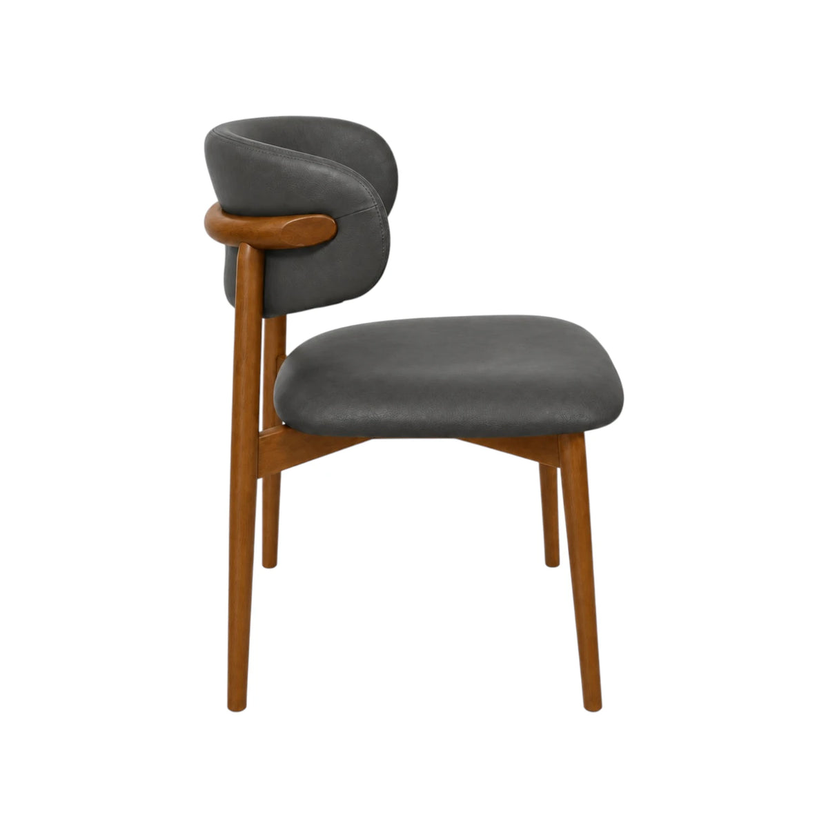 Montana Dining Chair - Oslo Graphite Leather / Honey Leg