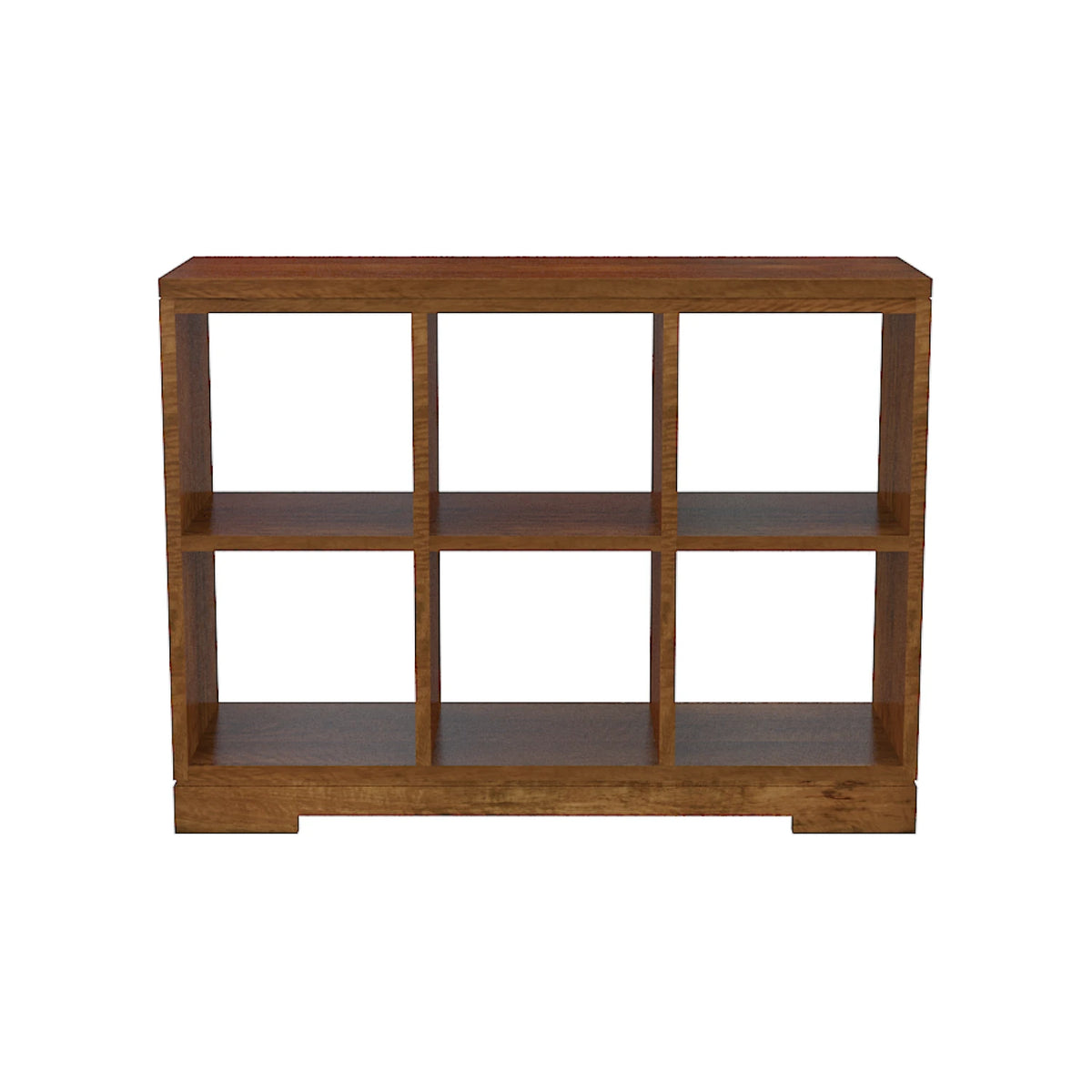New York 6 Cube Wide Display Bookcase - Mango Wood