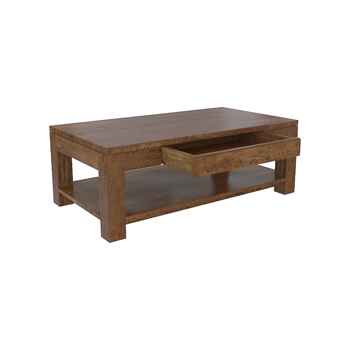 New York Coffee Table 120 x 70cm with Shelf - Mango Wood