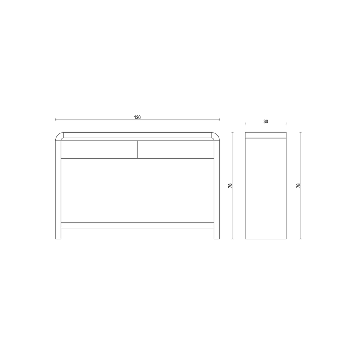 California Console 120cm with Shelf - Mango Wood