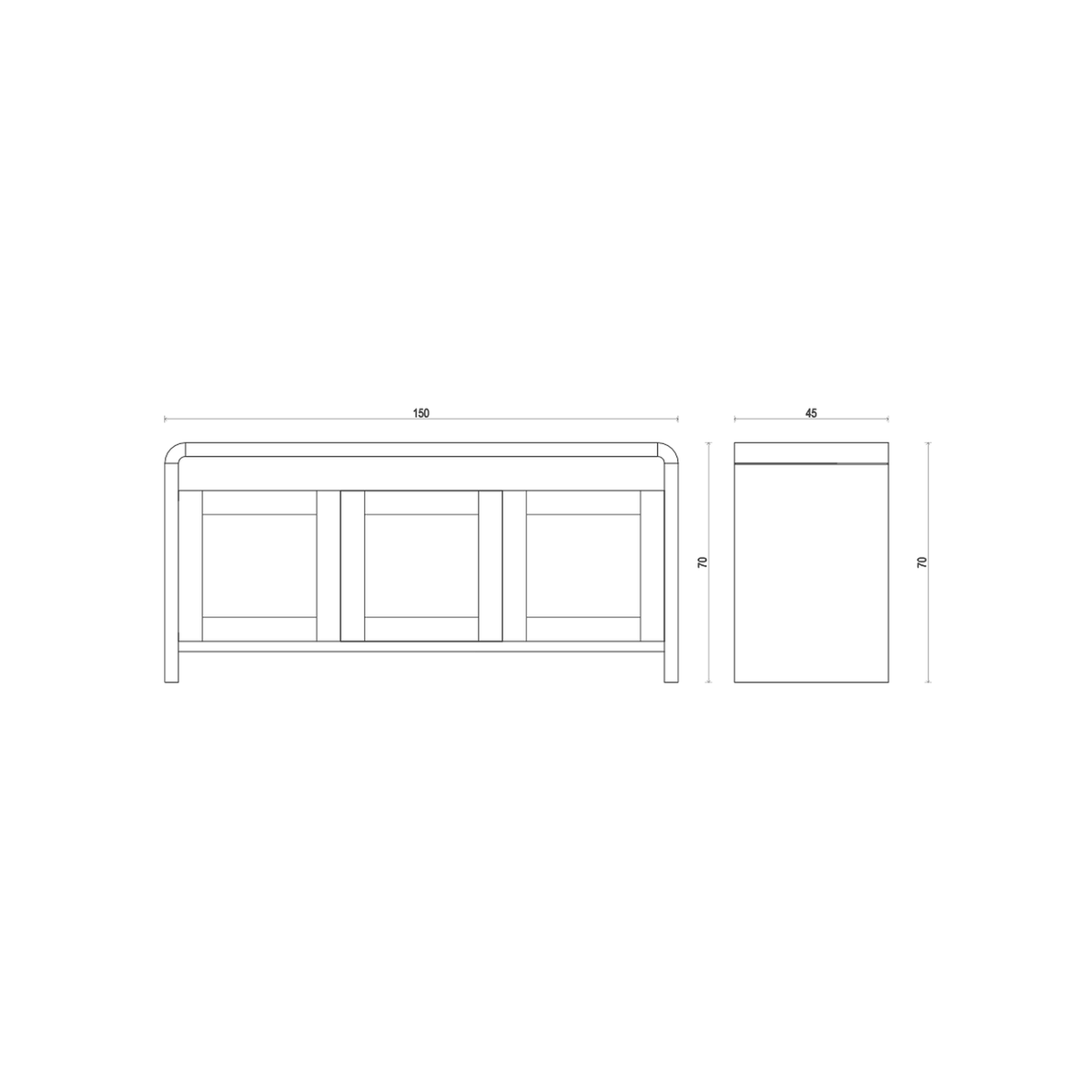 California Low Sideboard & Entertainment Unit - 150cm