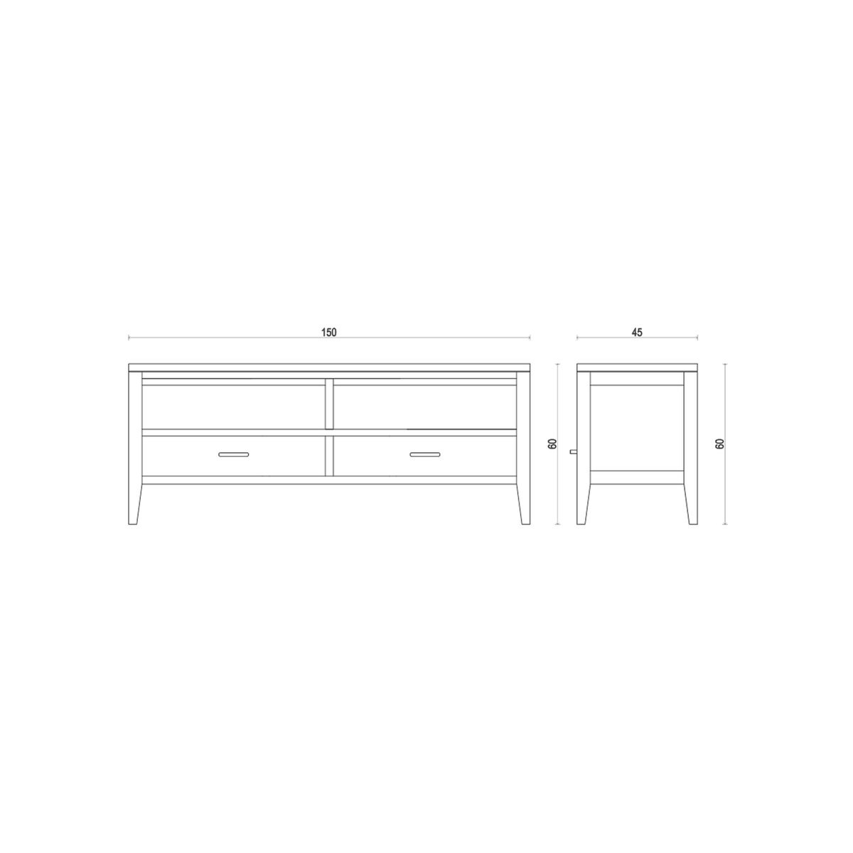 New York Entertainment Unit 150cm - Mango Wood