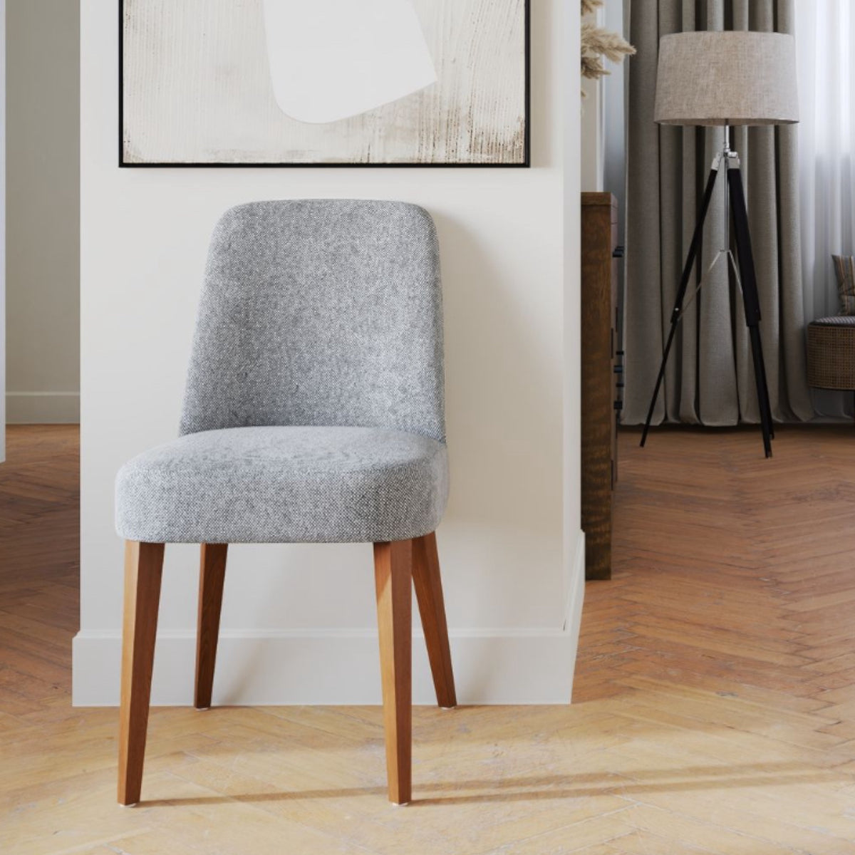 New York Dining Chair - Granite / Honey Leg